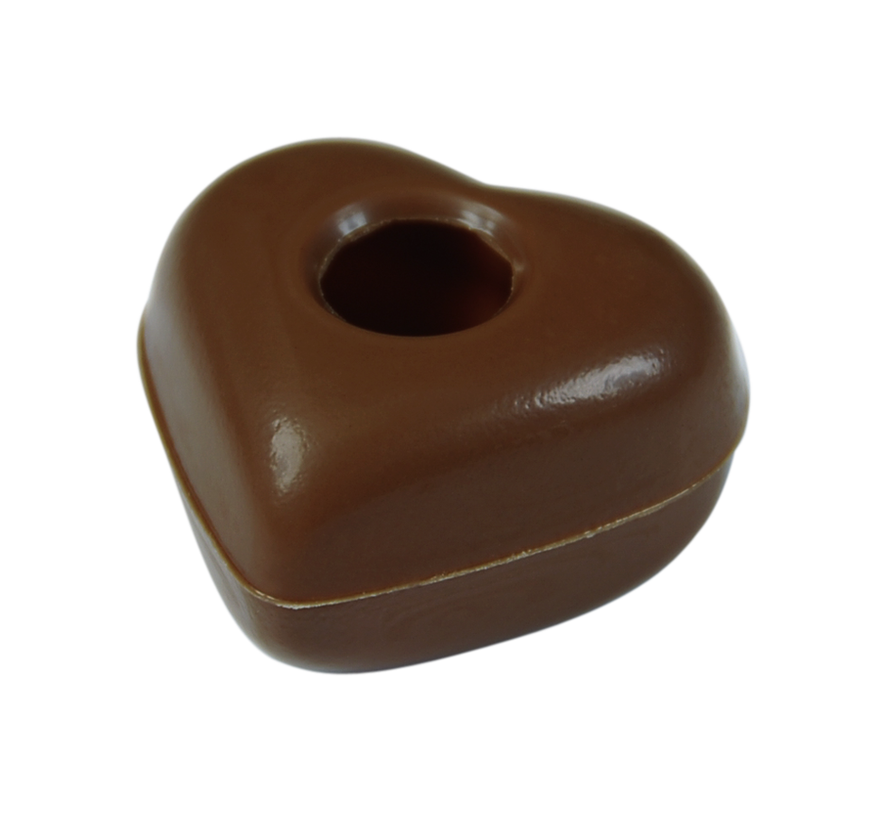 Cœurs creux lait 36% bio 33x29x8mm 3.5g 384 pcs