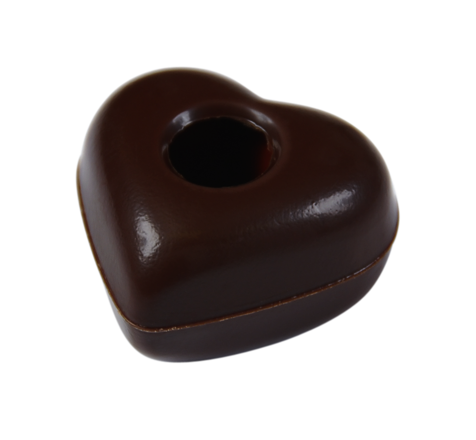 Hollow hearts dark 65% organic 33x29x8mm 3.5g 384 pcs