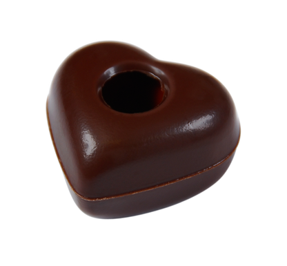 Hollow hearts dark 65% organic 33x29x8mm 3.5g 384 pcs
