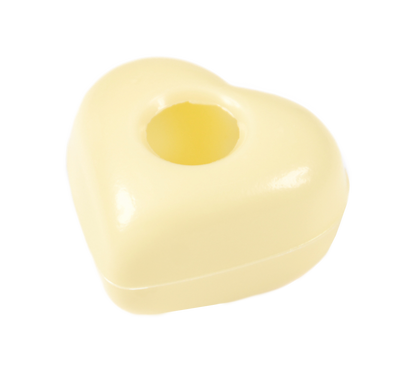 Hollow hearts white 35% organic 33x29x8mm 3.5g 384 pcs