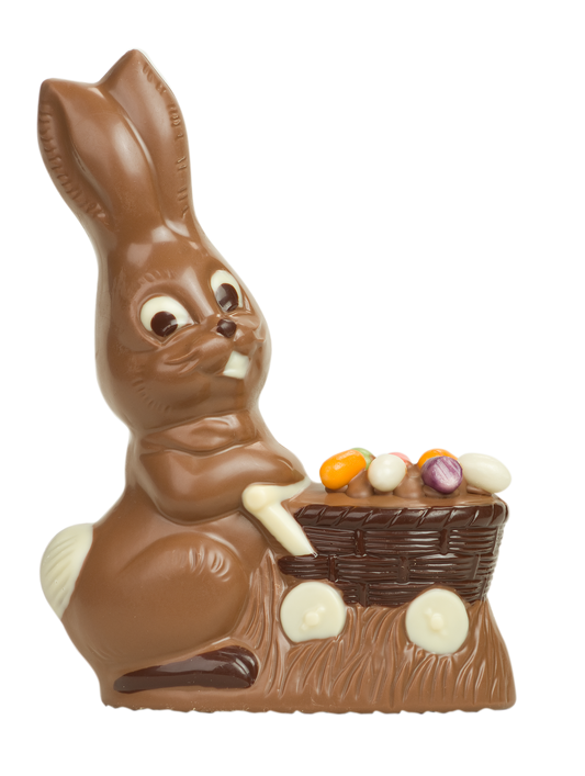 Hase mit Schubkarre Milch 36% Bio 19.5cm 250g